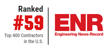 A graphic about Crossland showing "Ranked #59 Top 400 Contractors in the U.S." next to the red ENR logo with the words "Engineering News-Record.