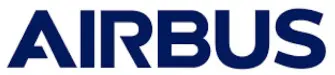 The image shows the AIRBUS logo, with the word "AIRBUS" in bold, uppercase blue letters on a white background.