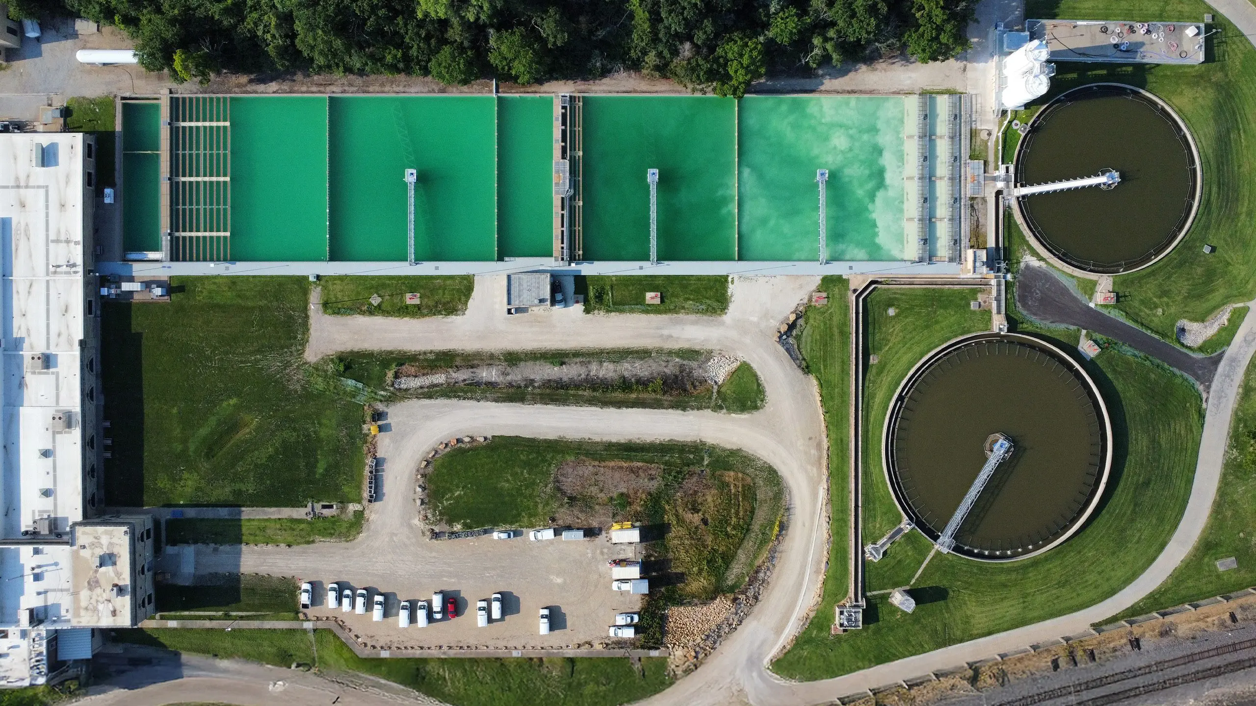 Topeka WTP West Plant Basin Rehabilitation, a water treatment project by Crossland Heavy Contractors near Kansas City.
