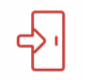 Red outlined icon of a door with a right-pointing arrow, suggesting an exit or logout action.