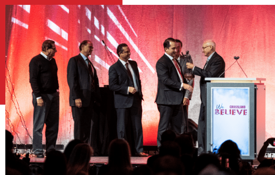 Business man receiving an award.