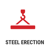 Steel erection icon.