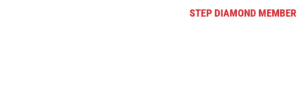 Logo of Associated Builders and Contractors STEP Safety Management System, with "STEP DIAMOND MEMBER" highlighted in bold red text on the upper right.
