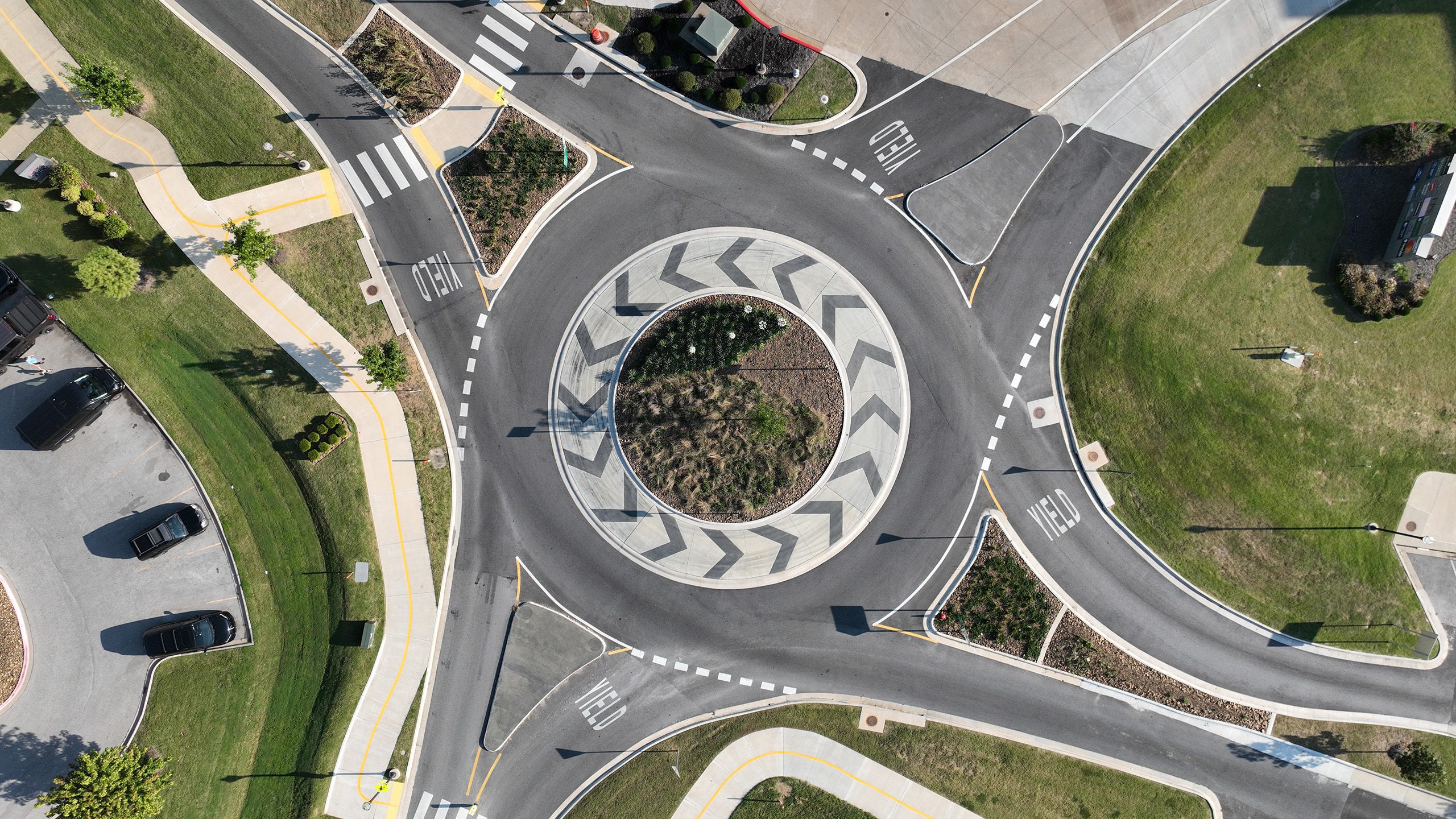 Pinnacle Hills Roundabouts roadway project in Northwest Arkansas.