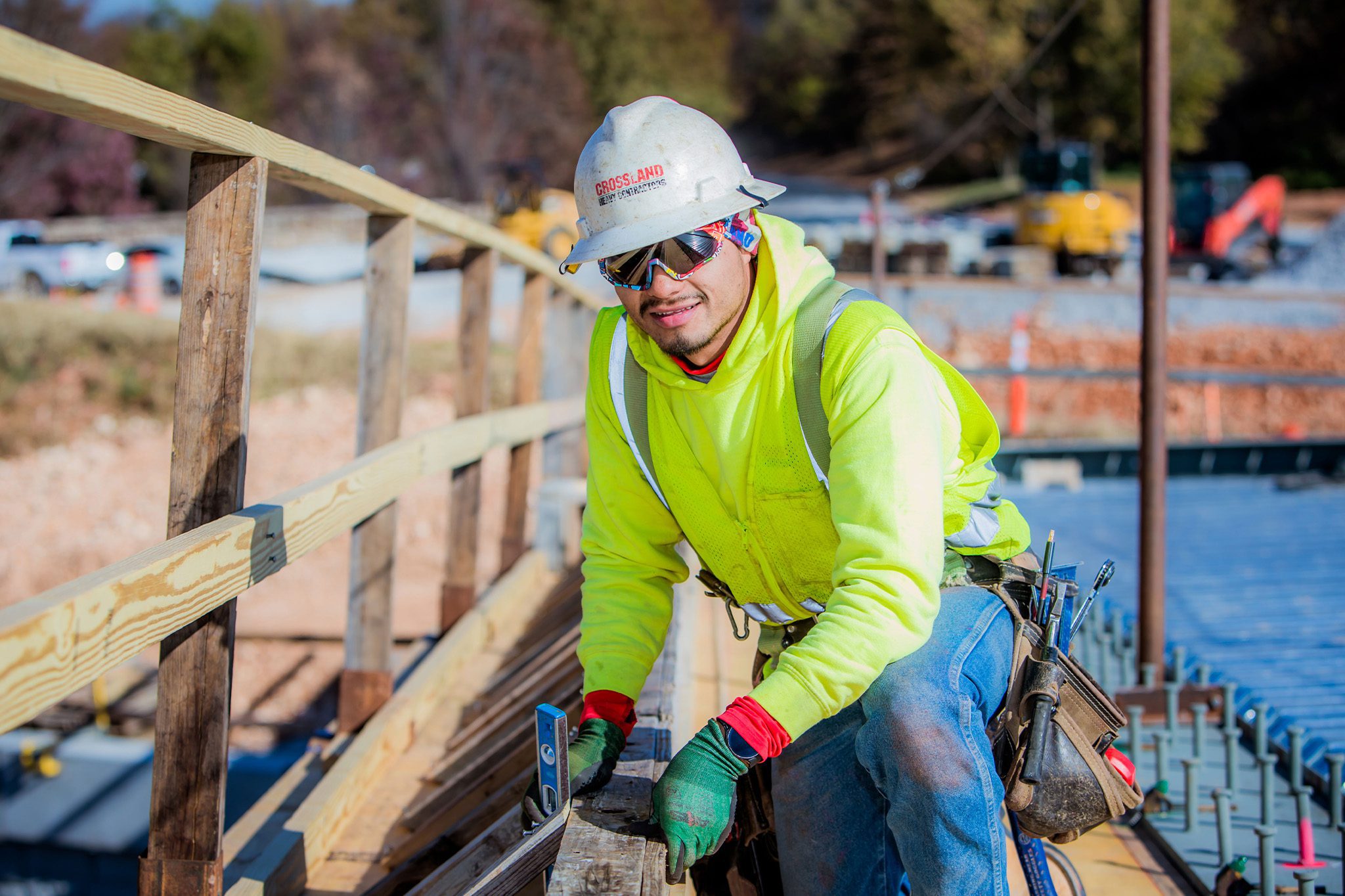 Safety-first construction crews on an Arkansas jobsite.