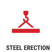 Steel erection icon.