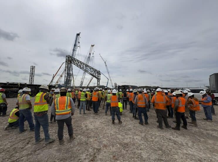 Crossland crew gathered on a job site