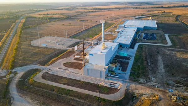 Aerial view of an industrial facility